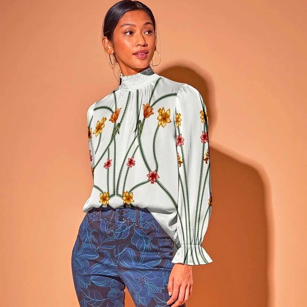 Tucker NYC Stella Top
Art Nouveau Floral in Ecru